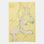 Grote Meren — Nautische kaart Theedoek (Verticaal)
