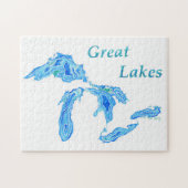 Grote meren Puzzle gemaakt van oorspronkelijk schi Legpuzzel (Horizontaal)