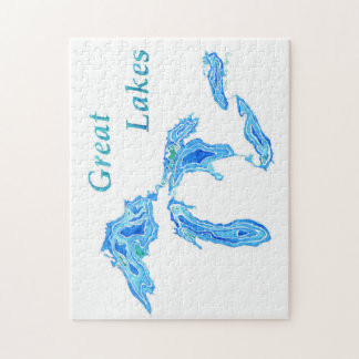 Grote meren Puzzle gemaakt van oorspronkelijk schi Legpuzzel