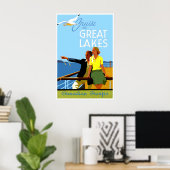 Grote Meren Reisposter Cruiseschip Muur Kunst Poster (Thuiskantoor)