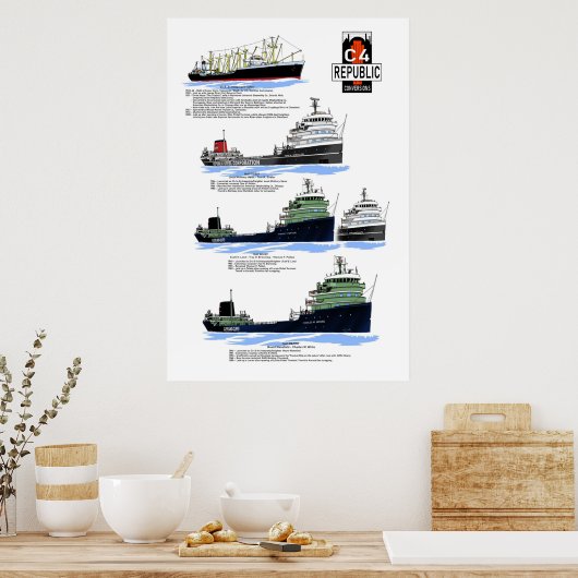 Grote Meren Republiek C4 Omzettingen Poster (Keuken)