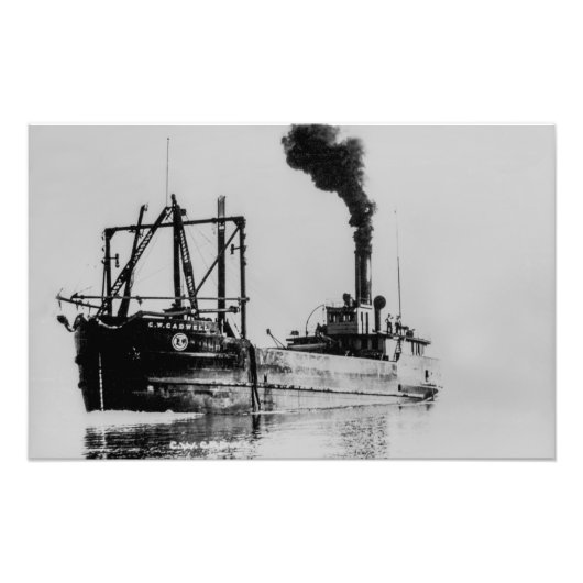 Grote Meren steamer zandboot C.W. Caldwell Foto Afdruk (Voorkant)