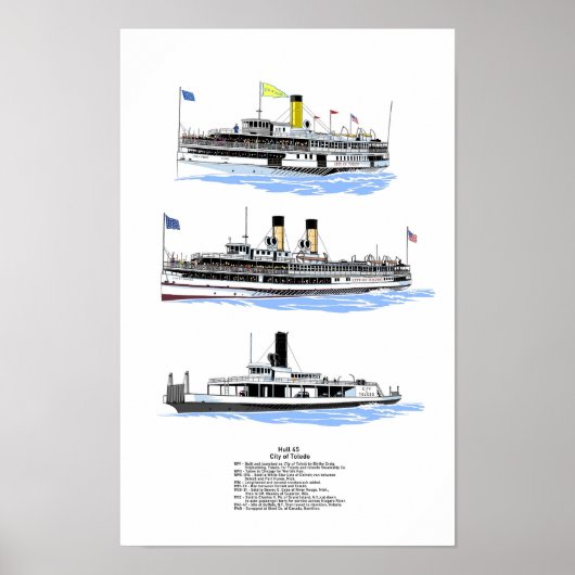 Grote Meren stoomboot Stad Toledo Poster (Voorkant)