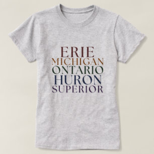 Grote Meren T-shirt Michigan Meren T-shirts