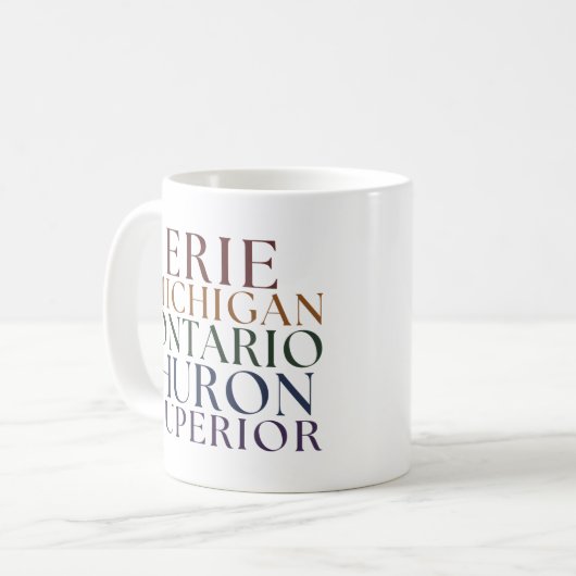 Grote Meren T-shirt Michigan Meren T-shirts Koffiemok (Voorkant links)