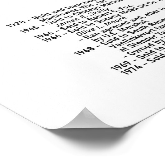 Grote meren Tug Olive L. Moore geschiedenis Poster (Hoek)