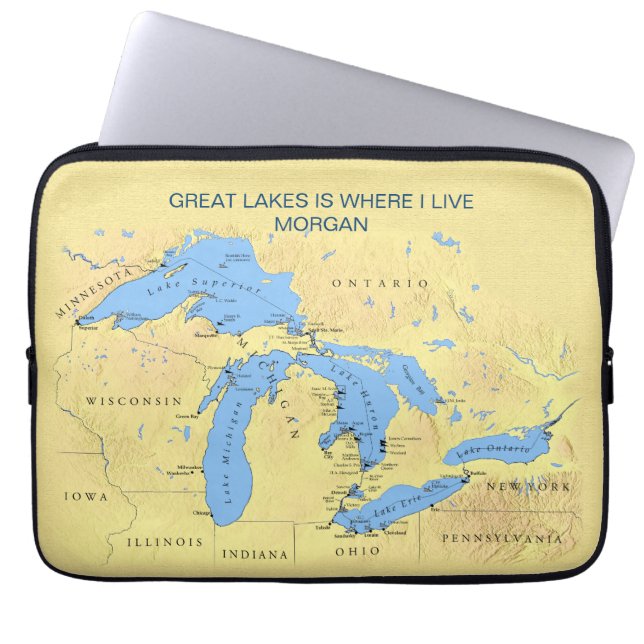 Grote Meren uit Noord-Amerika Laptop Sleeve (Voorkant)