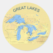 Grote Meren uit Noord-Amerika Ronde Sticker (Voorkant)
