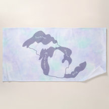 Grote Meren van Michigan Aquarel Kaart