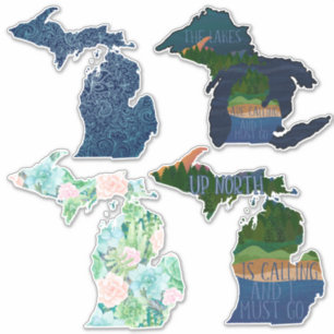 Grote Meren van Michigan  Art c)2021 van Cherie Sticker