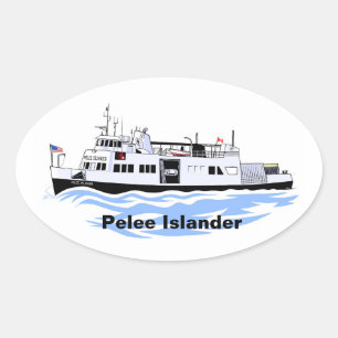 Grote meren, veerboot Pelee Islander Ovale Sticker