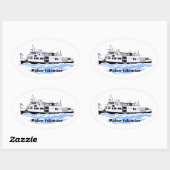 Grote meren, veerboot Pelee Islander Ovale Sticker (Vel)