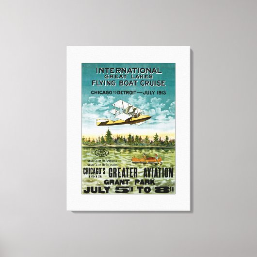 Grote meren vliegende boot canvas afdruk (Voorkant)