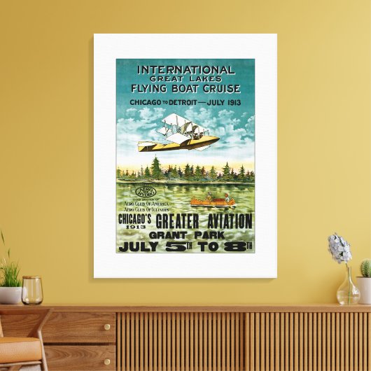 Grote meren vliegende boot canvas afdruk (Insitu (Woonkamer))