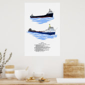 Grote Meren, vrachtschip Algomarine, geschiedenis Poster (Keuken)