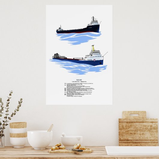 Grote Meren, vrachtschip Algomarine, geschiedenis Poster (Keuken)