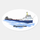 Grote Meren, vrachtschip Algomarine Ovale Sticker (Voorkant)