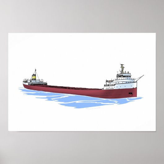 Grote meren, vrachtschip Arthur B. Homer, uitgerek Poster (Voorkant)