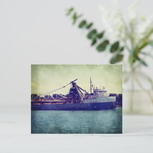 Grote Meren, vrachtschip Briefkaart (Staand voorkant)