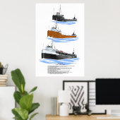 Grote Meren, vrachtschip Canopus Poster (Thuiskantoor)