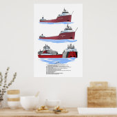 Grote meren, vrachtschip Cason J. Callaway, geschi Poster (Keuken)