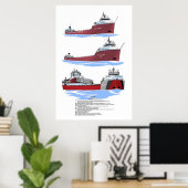 Grote meren, vrachtschip Cason J. Callaway, geschi Poster (Thuiskantoor)