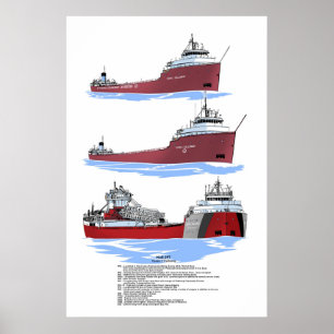Grote meren, vrachtschip Cason J. Callaway, geschi Poster