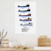 Grote meren, vrachtschip Cuyahoga, geschiedenis Poster (Keuken)
