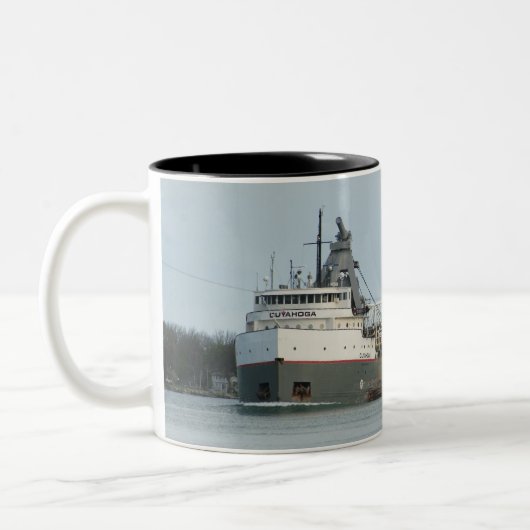 Grote Meren Vrachtschip Cuyahoga Koffie Mok (Links)