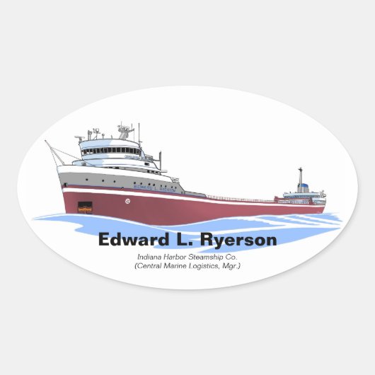 Grote Meren, vrachtschip Edward L. Ryerson CML Ovale Sticker (Voorkant)