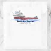 Grote Meren, vrachtschip Edward L. Ryerson CML Ovale Sticker (Tas)