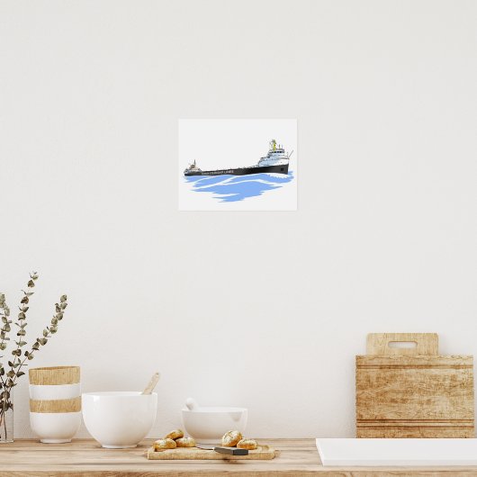Grote Meren, vrachtschip Frontenac, zonder gaarzwa Poster (Keuken)
