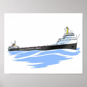 Grote Meren, vrachtschip Frontenac, zonder gaarzwa Poster