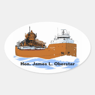 Grote meren vrachtschip Hon. James L. Oberstar Ovale Sticker