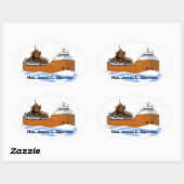 Grote meren vrachtschip Hon. James L. Oberstar Ovale Sticker (Vel)