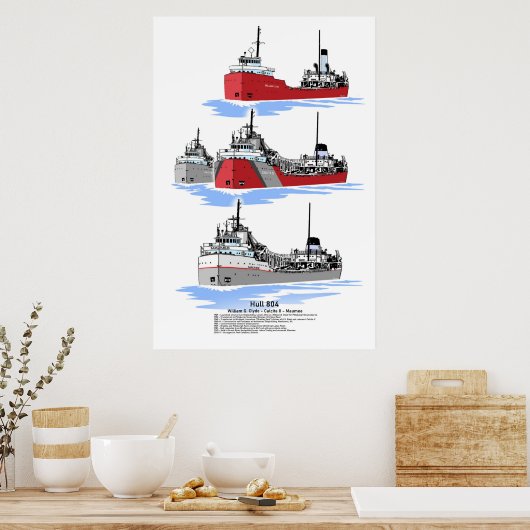 Grote Meren, vrachtschip Hull 804 Poster (Keuken)
