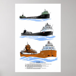 Grote meren, vrachtschip Kaye E. Barker history po Poster