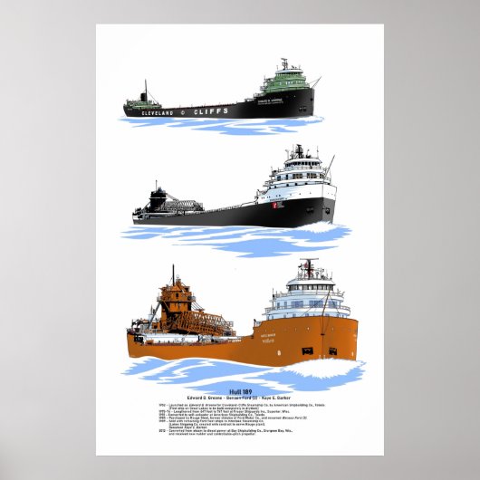 Grote meren, vrachtschip Kaye E. Barker history po Poster (Voorkant)