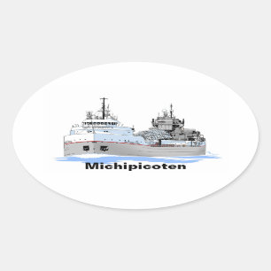 Grote Meren, vrachtschip Michipicoten Ovale Sticker