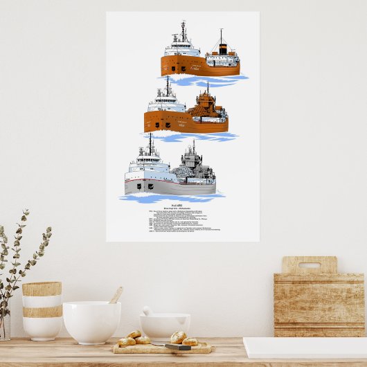 Grote Meren, vrachtschip Michipicoten Poster (Keuken)