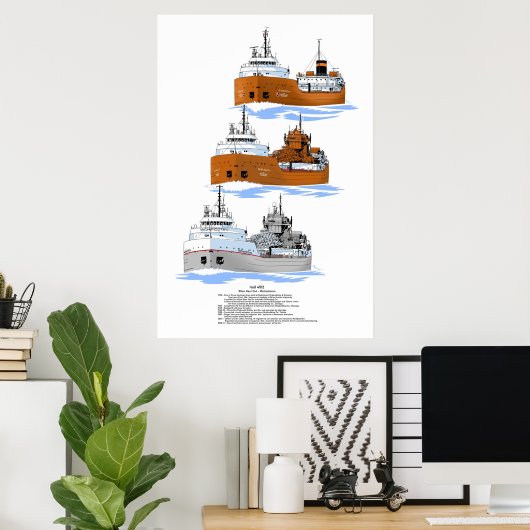 Grote Meren, vrachtschip Michipicoten Poster (Thuiskantoor)