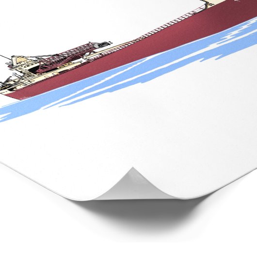 Grote Meren, vrachtschip reserveren, zelfuitlader Poster (Hoek)