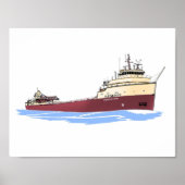 Grote Meren, vrachtschip reserveren, zelfuitlader Poster (Voorkant)
