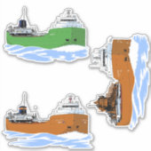 Grote Meren vrachtschip Shenango Beeghly Oberstar Sticker (Voorkant)