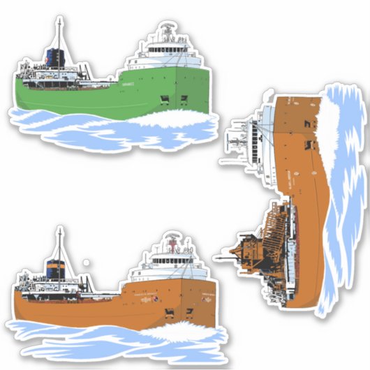 Grote Meren vrachtschip Shenango Beeghly Oberstar Sticker (Voorkant)