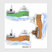 Grote Meren vrachtschip Shenango Beeghly Oberstar Sticker (Vel)