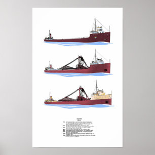 Grote Meren vrachtschip Sierra Geschiedenis Poster