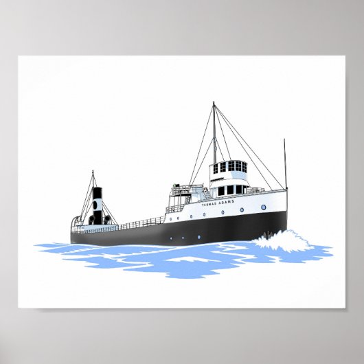 Grote Meren vrachtschip Thomas Adams nieuwe stuurh Poster (Voorkant)