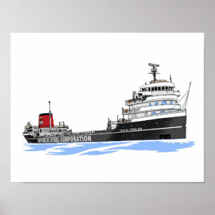 Grote Meren, vrachtschip Tom M. Girdler Poster