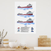 Grote meren, vrachtschip Wilfred Sykes Poster (Keuken)